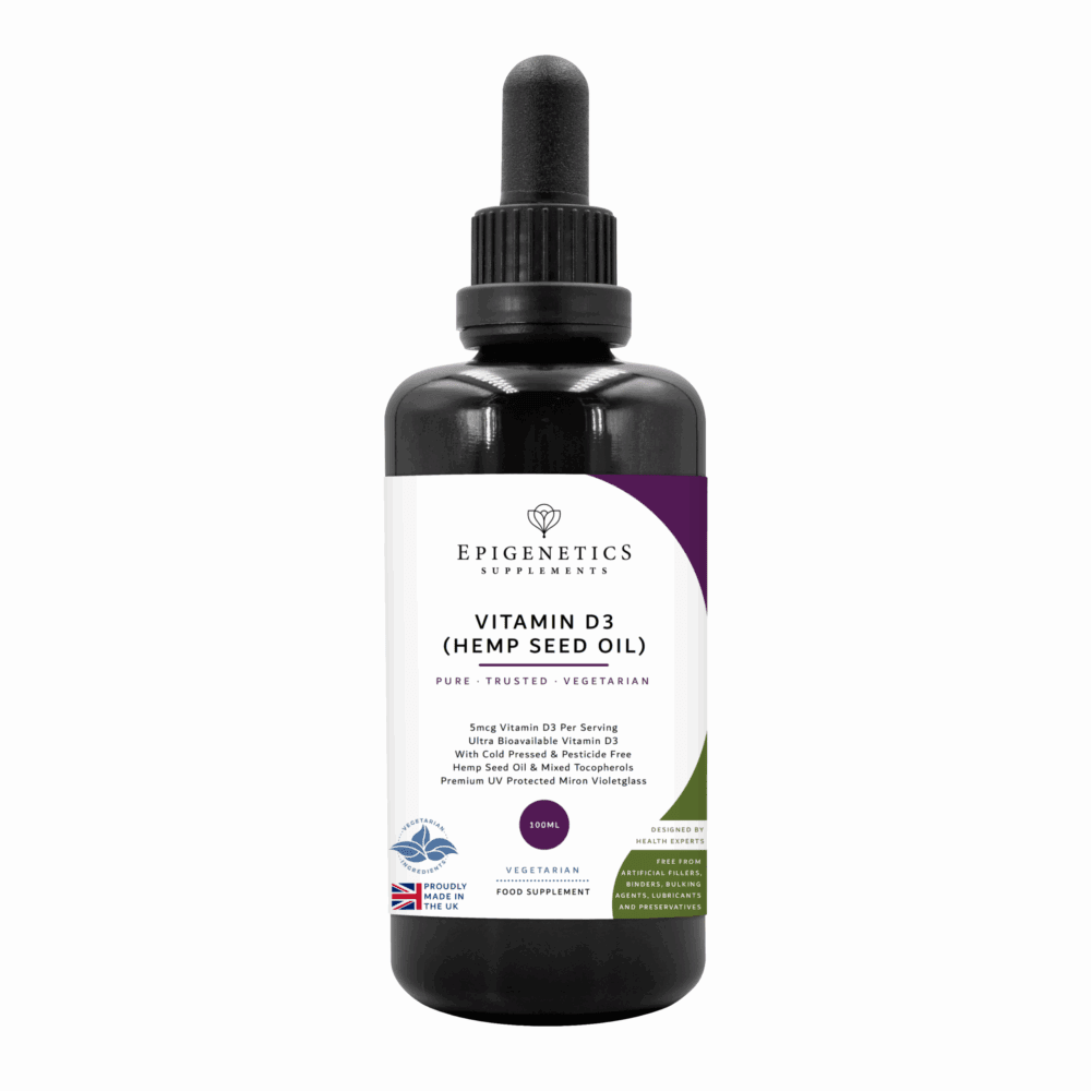 Epigenetics D3 vitamiin kanepiseemneõliga 100ml – toode pipetiga pudelis | Centralsun