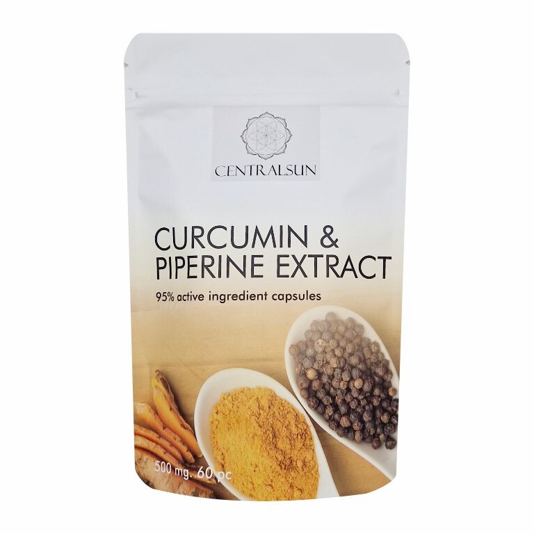 Curcumin and piperine extract capsules Centralsun